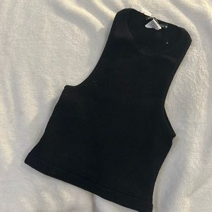 NWT‎ ZARA BASIC Black CROP TANK